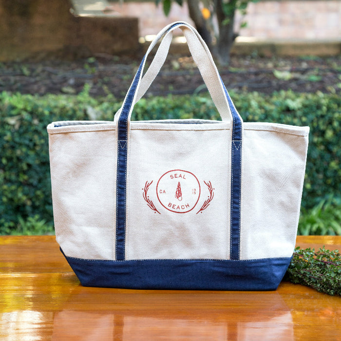 Custom COASTAL 24 Oz. Canvas Large Zippered Boat Tote