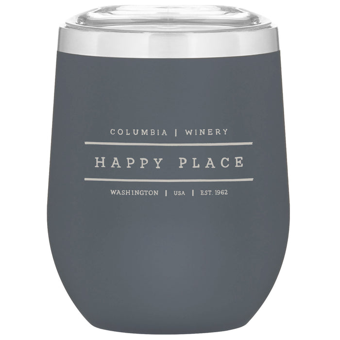 Custom HAPPY PLACE 12 Oz. Insulated Stemless Wine Cup