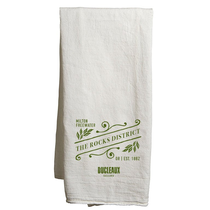 Custom SLANT Flour Sack Tea Towel - White