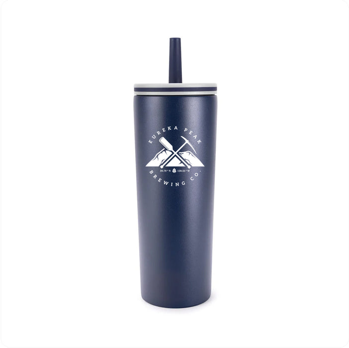 Custom BRAND / LOGO ChillFlow Stainless Steel Mug with Straw