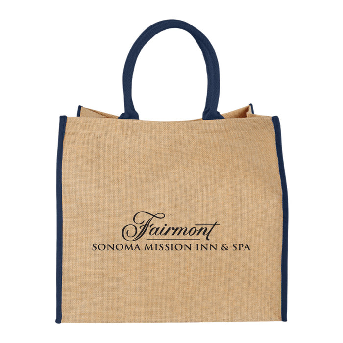 Custom BRAND / LOGO Large Jute Shopper Tote