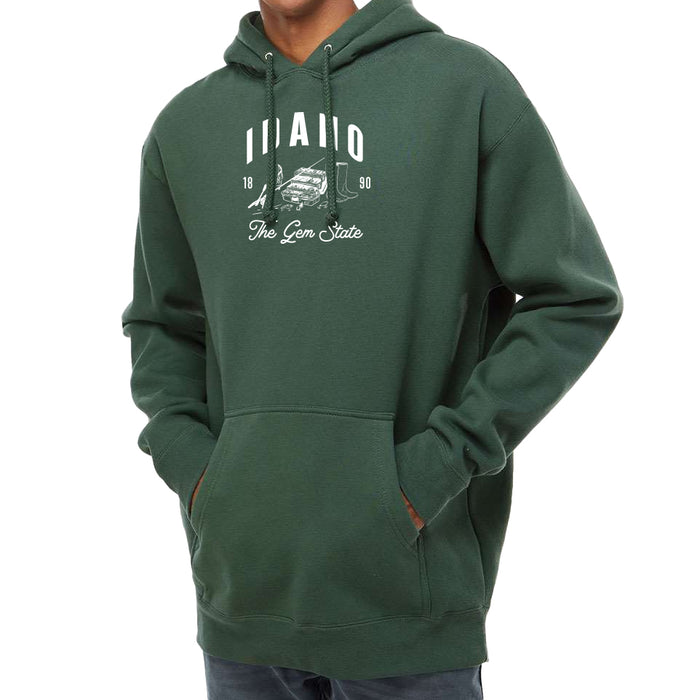 Custom Wholesale Independent Trading Co. Unisex 10 Oz. Heavyweight Hooded Sweatshirt Printed in CABIN Collection Design