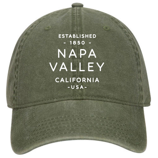 Garment Washed Pigment Dyed Superior Cotton Twill Low Profile Dad Cap Printed with a Customizable TEXT COLLECTION COLLECTION Design - Mercantile 12