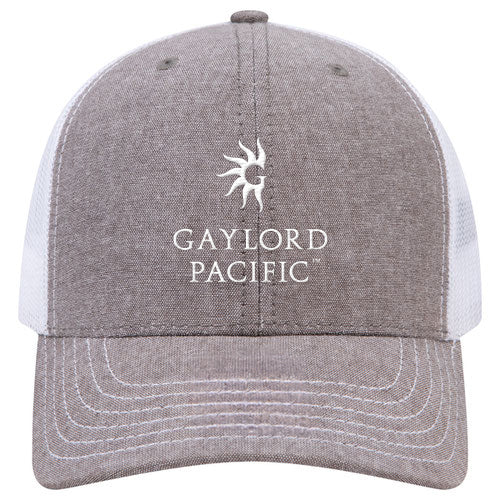 Custom BRAND / LOGO Cotton Blend Twill 6 Panel Mid Profile Mesh Back Trucker Cap