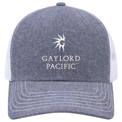 Custom BRAND / LOGO Cotton Blend Twill 6 Panel Mid Profile Mesh Back Trucker Cap