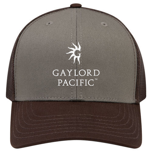 Custom BRAND / LOGO Cotton Blend Twill 6 Panel Mid Profile Mesh Back Trucker Cap