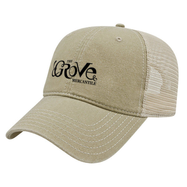 Custom BRAND / LOGO Cap America Pigment Dyed Trucker Cap with Woven Patch Marrowed Label