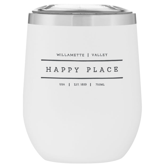 Custom HAPPY PLACE 12 Oz. Insulated Stemless Wine Cup