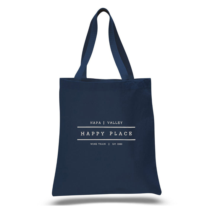 Custom Wholesale 12 Oz. Colored Canvas Simple Tote Bag Printed in HAPPY PLACE COLLECTION Design