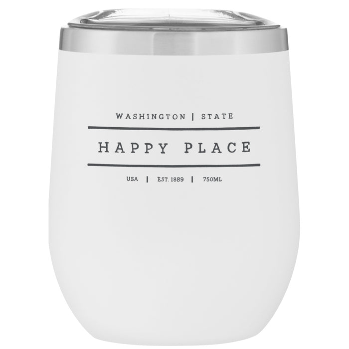 Custom HAPPY PLACE 12 Oz. Insulated Stemless Wine Cup