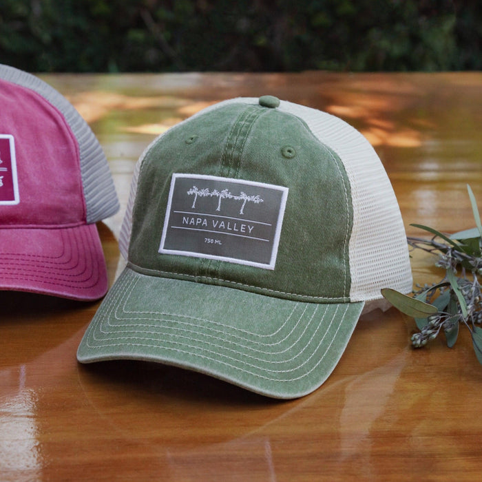 Cap America Unisex Pigment Dyed Trucker with Cap Woven Patch Merrowed Label Printed with a Customizable VISTA COLLECTION Design