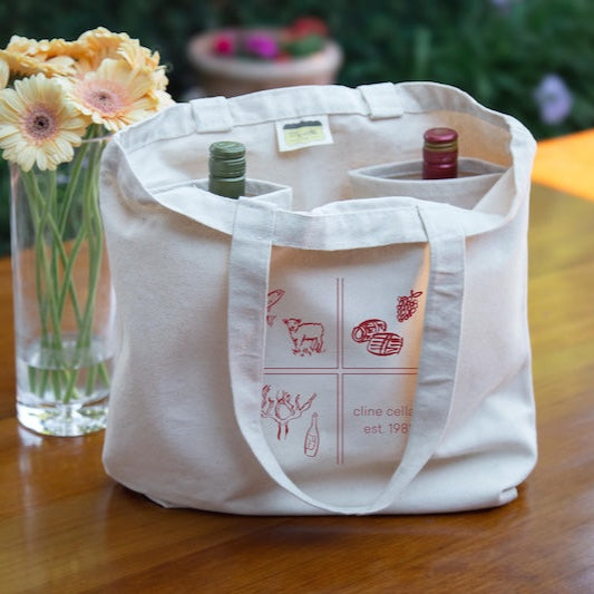 Custom SQUARES 10 oz. Natural Canvas Tote Bag with Pockets