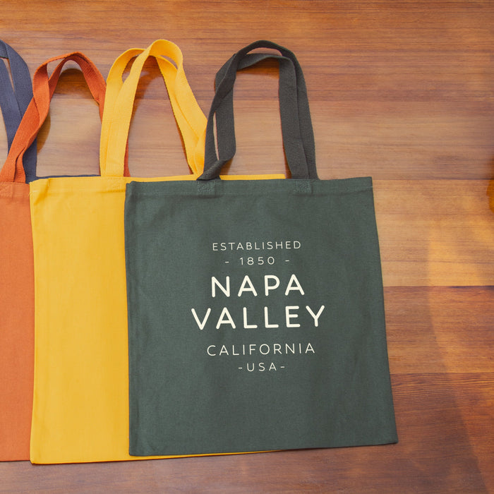 Custom Wholesale 12 Oz. Colored Canvas Simple Tote Bag Printed in TEXT COLLECTION Design