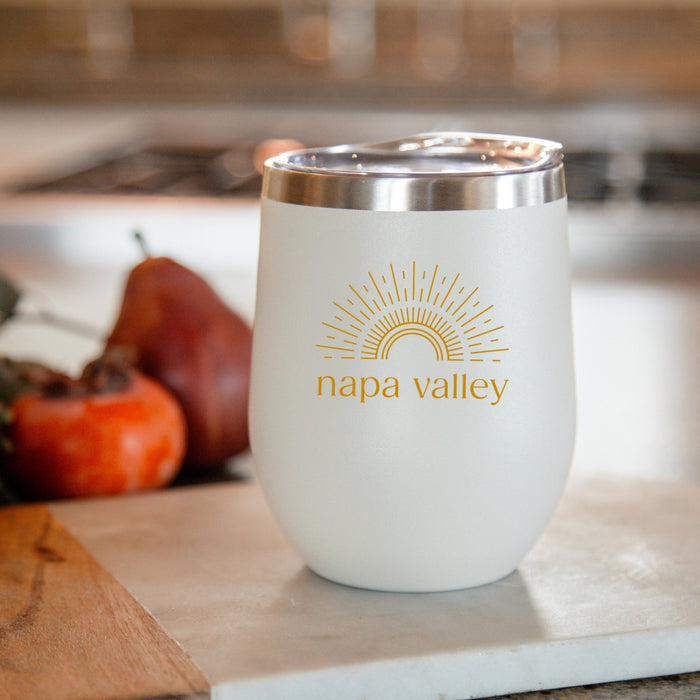 Custom SUNSHINE 12 Oz. Insulated Stemless Wine Cup