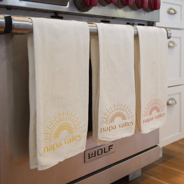 Custom SUNSHINE  Flour Sack Tea Towel - White