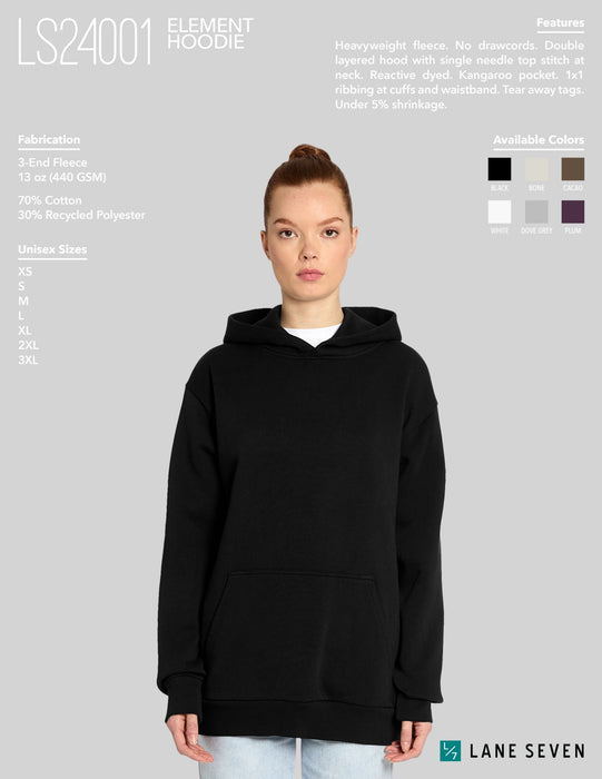 Custom Wholesale Lane Seven Unisex 13 Oz. Element Hoodie Printed in TEXT Collection