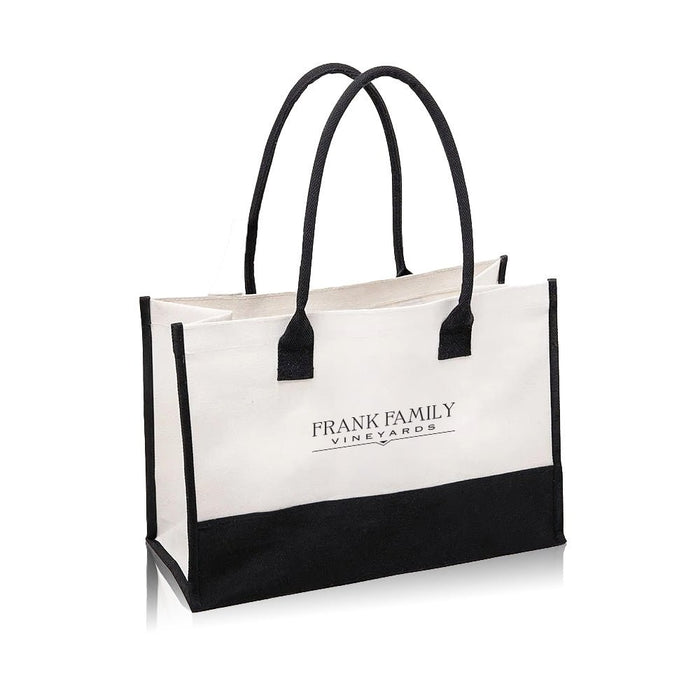 Custom BRAND / LOGO 20 Oz. Cabana Tote W/ Black Handle