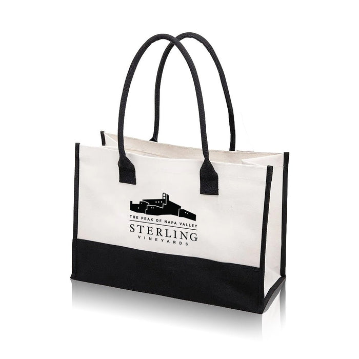 Custom BRAND / LOGO 20 Oz. Cabana Tote W/ Black Handle