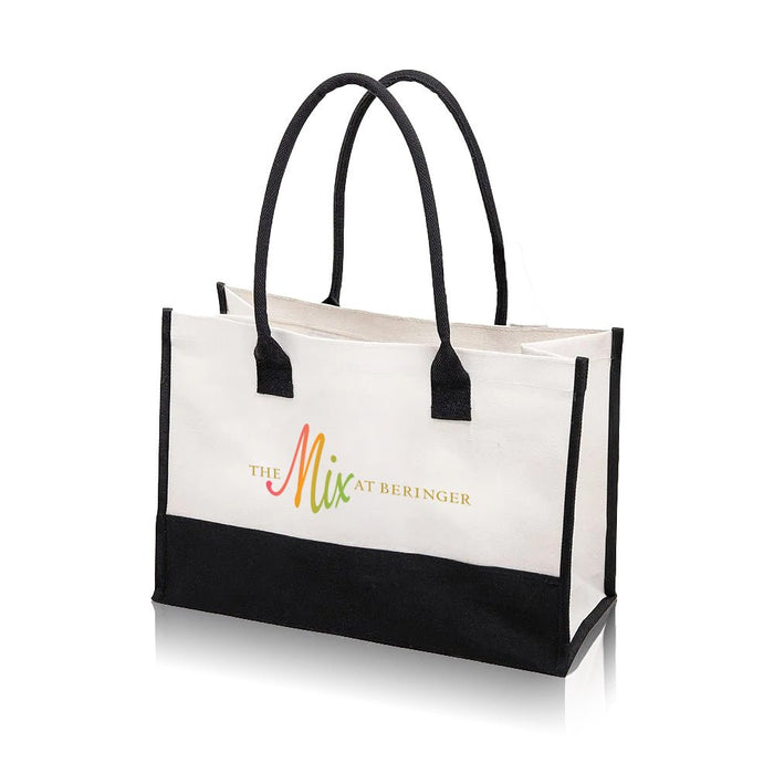 Custom BRAND / LOGO 20 Oz. Cabana Tote W/ Black Handle