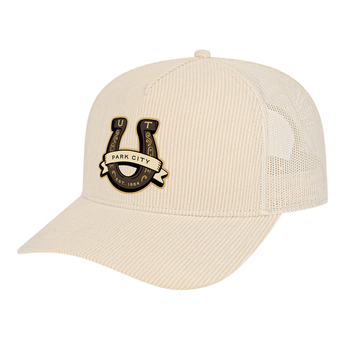 Custom LUCKY Otto Cap Corduroy 6 Panel Low Profile Mesh Back Trucker Cap