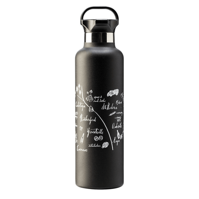 Custom CALLIGRAPHY MAP 24 Oz Stainless Gear Water Bottle