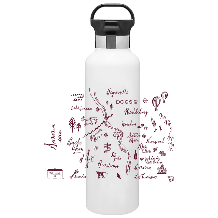 Custom CALLIGRAPHY MAP 24 Oz Stainless Gear Water Bottle