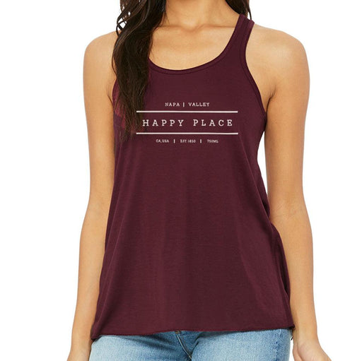 Bella Canvas Ladies Flowy Racerback Tank Happy Place - Mercantile 12
