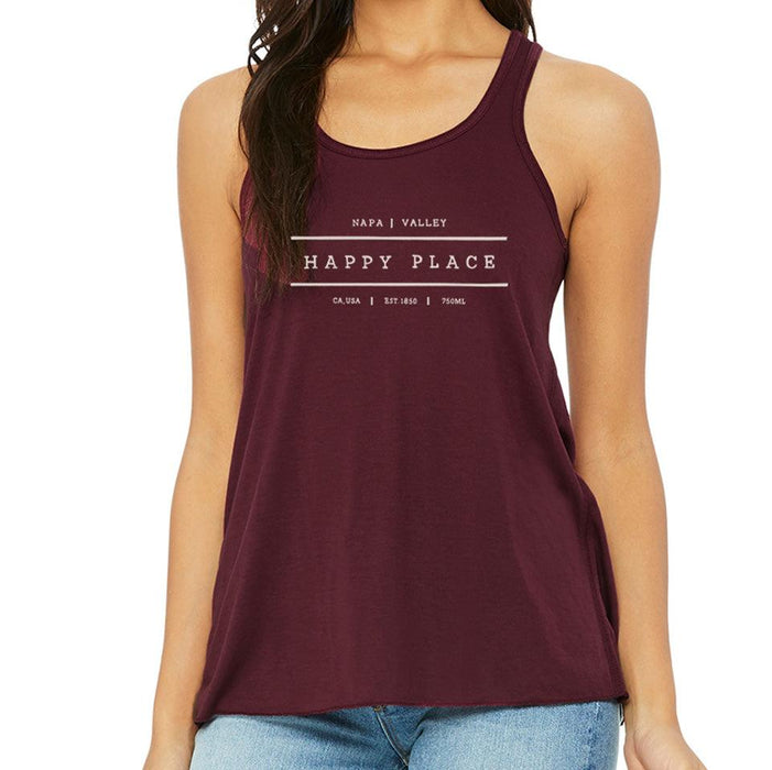 Bella Canvas Ladies Flowy Racerback Tank Happy Place - Mercantile 12