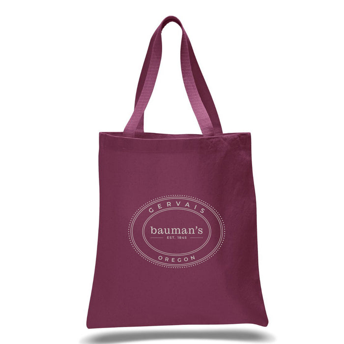 Custom Wholesale 12 Oz. Colored Canvas Simple Tote Bag Printed in OVAL COLLECTION Design
