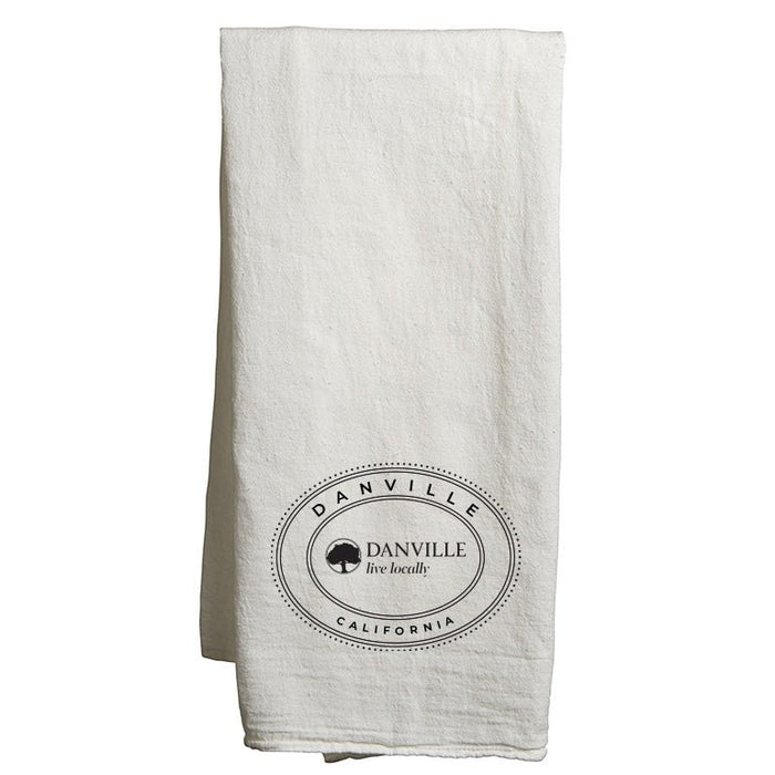 Custom  OVAL Flour Sack Tea Towel - White