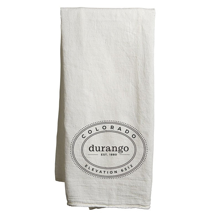 Custom  OVAL Flour Sack Tea Towel - White