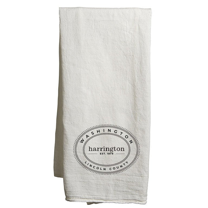 Custom  OVAL Flour Sack Tea Towel - White