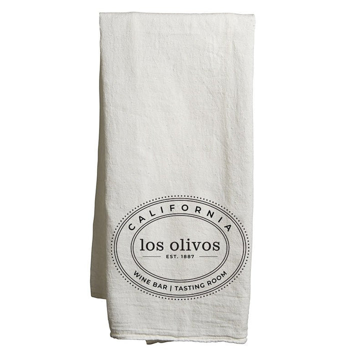 Custom  OVAL Flour Sack Tea Towel - White
