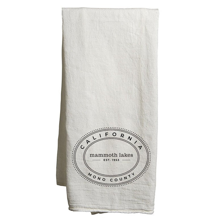 Custom  OVAL Flour Sack Tea Towel - White