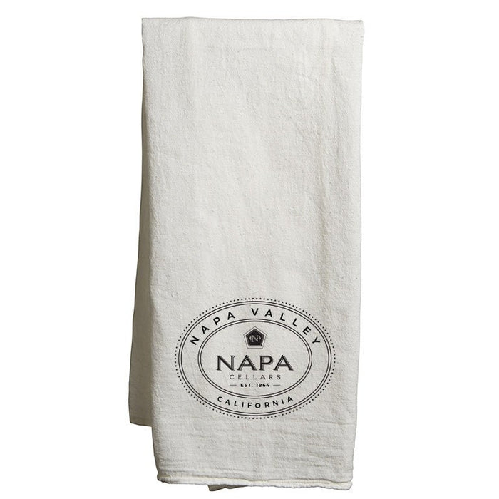 Custom  OVAL Flour Sack Tea Towel - White