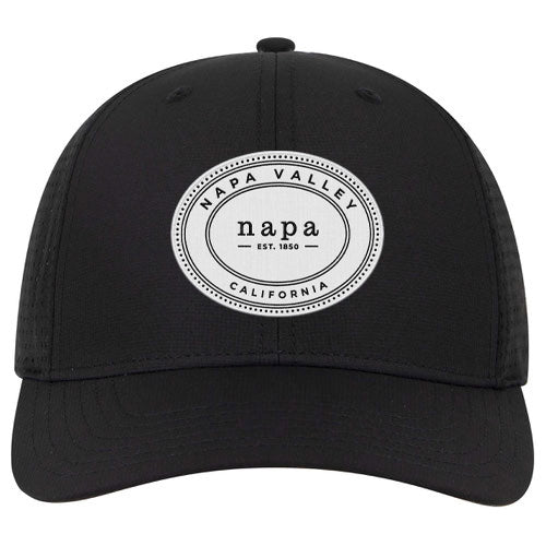 Custom OVAL OTTO CAP Polyester Pongee Perforated 6 Panel Mid Profile Baseball Cap