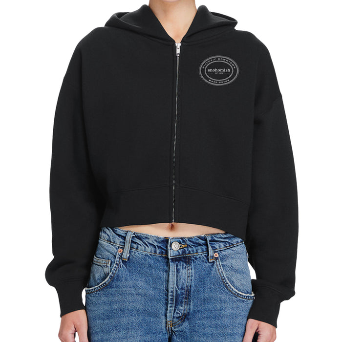 Custom OVAL Lane Seven Womens 9.5 Oz. Relaxed Crop Zip