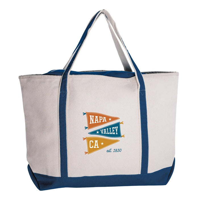 Custom PENNANT 24 Oz. Canvas Large Zippered Boat Tote