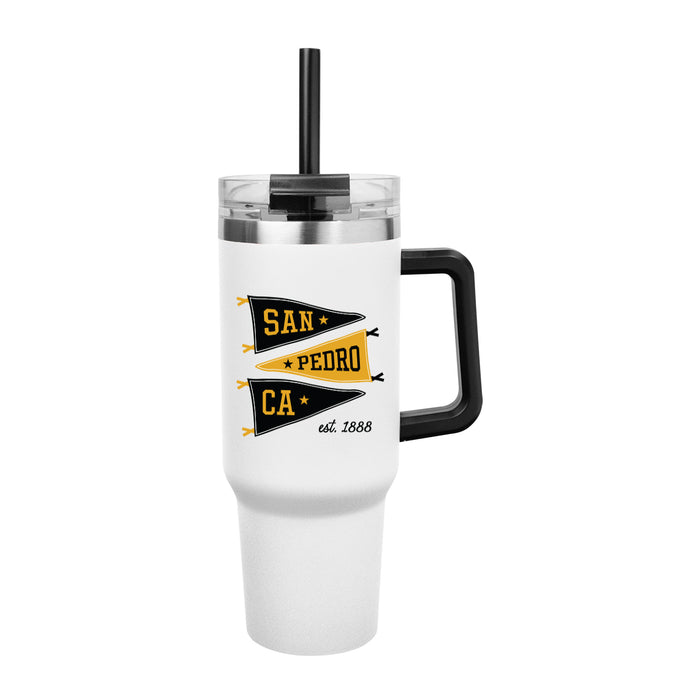 Custom PENNANT 40 oz Insulated Stainless Steel Tumbler with Handle