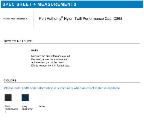 Custom Wholesale Port Authority Unisex Nylon Twill Performance Cap
