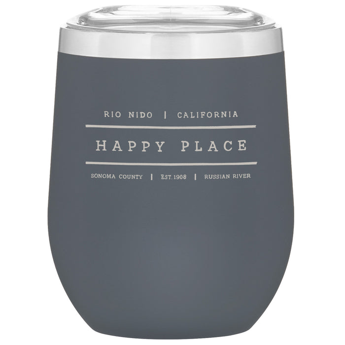 Custom HAPPY PLACE 12 Oz. Insulated Stemless Wine Cup