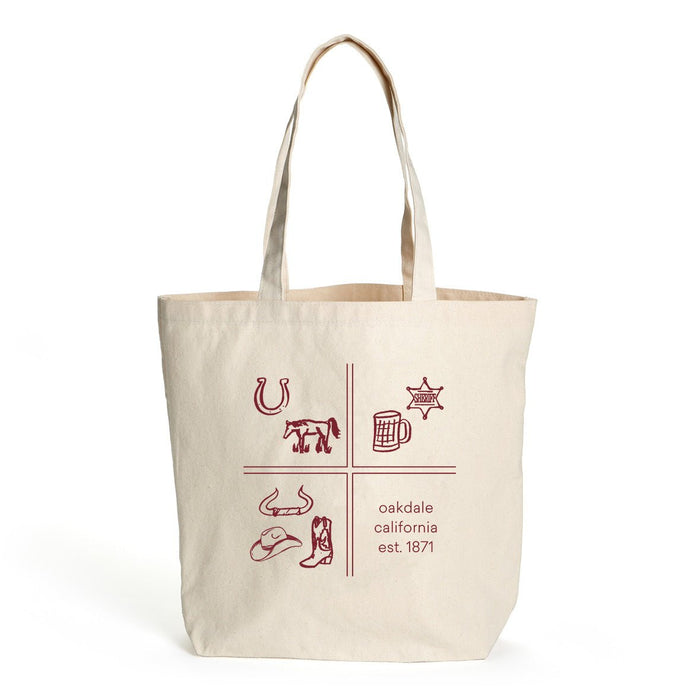Custom SQUARES 10 oz. Natural Canvas Tote Bag with Pockets
