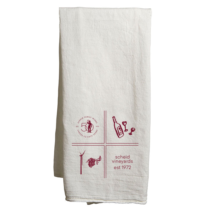 Custom SQUARES Flour Sack Tea Towels - White