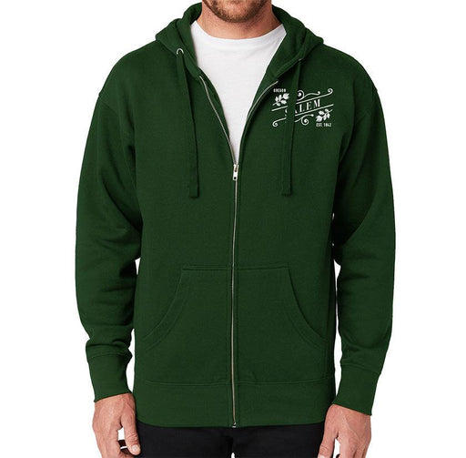 Cotton Heritage Unisex Premium 8.5 oz Fleece Flat Cord Zip Hoodie Printed with a Customizable WINTER & FALL SLANT COLLECTION Design - Mercantile 12