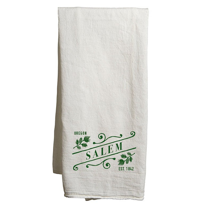 Custom SLANT Flour Sack Tea Towel - White