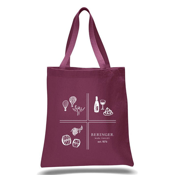 Custom Wholesale 12 Oz. Colored Canvas Simple Tote Bag Printed in SQUARES COLLECTION Design