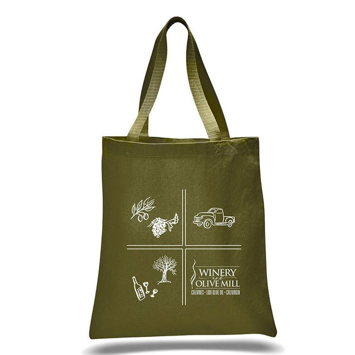 Custom Wholesale 12 Oz. Colored Canvas Simple Tote Bag Printed in SQUARES COLLECTION Design