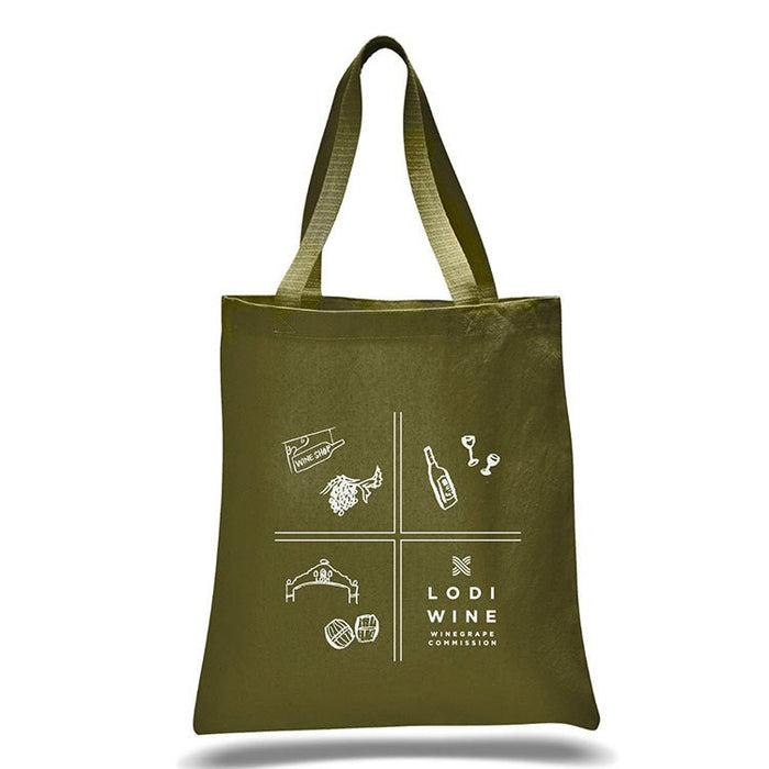 Custom Wholesale 12 Oz. Colored Canvas Simple Tote Bag Printed in SQUARES COLLECTION Design