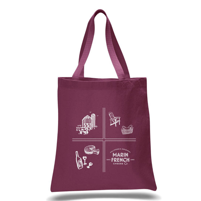 Custom Wholesale 12 Oz. Colored Canvas Simple Tote Bag Printed in SQUARES COLLECTION Design