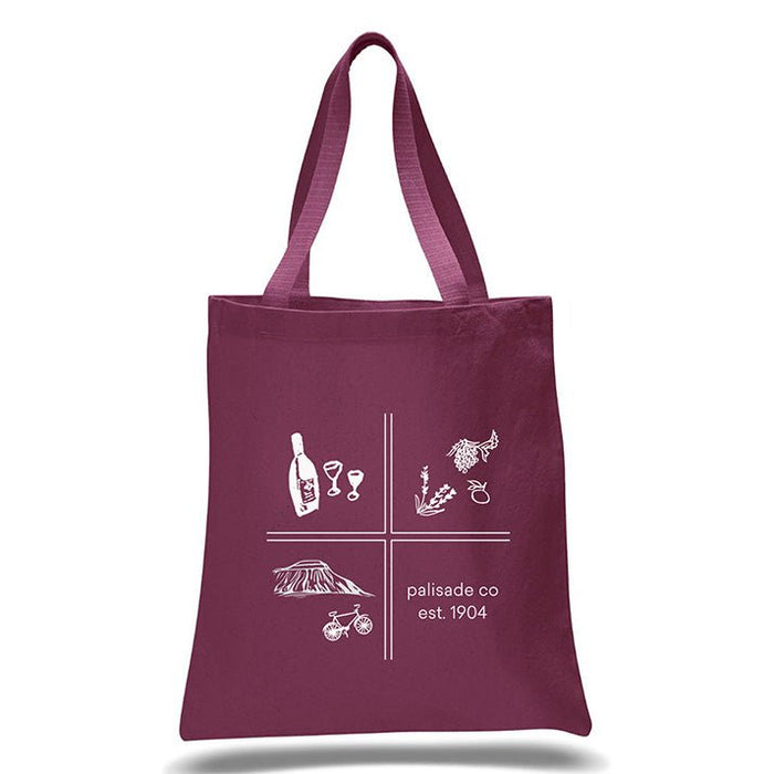 Custom Wholesale 12 Oz. Colored Canvas Simple Tote Bag Printed in SQUARES COLLECTION Design